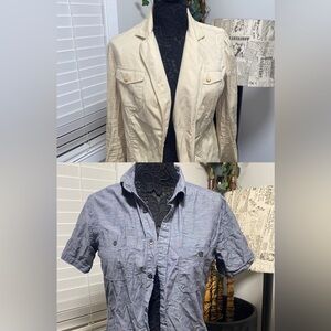 Lot of Grey Dress Shirt and Beige Jacket